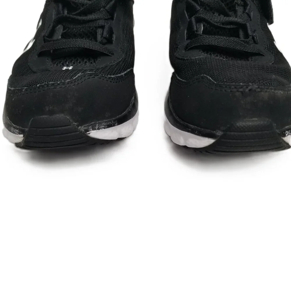 Under Armour Athletic Shoes Hook Loop Strap Kids 13K Black White